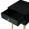 thumbnail image 6 of DEALTOPS Nightstand with Two Storage Drawers and Rubber Wood Legs, Bedside Table for Bedroom- Black, 6 of 8