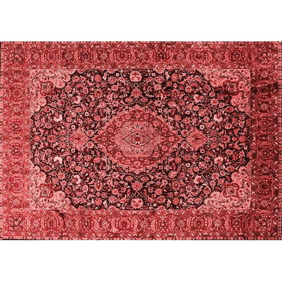 Ahgly Company Indoor Rectangle Medallion Red Traditional Area Rugs, 3' x 5'
