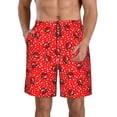 thumbnail image 1 of Saiise Coccinelles Rouges sur Imprimé à Pois Blancs Maillot de Bain pour Homme Hawaïen Shorts de Plage avec Poches - X-Grand, 1 of 6