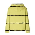 thumbnail image 5 of IROINNID Hoodie for Women Stripe Long Sleeve Drawstring Hoodie Casual Waffle Pullover Tops,Yellow, 5 of 6