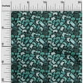 thumbnail image 2 of oneOone Cotton Silk Teal Green Fabric Kids Game Quilting Supplies Print Sewing Fabric By The Yard 42 Inch Wide, 2 of 4