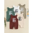 thumbnail image 5 of Baby Boy Tank Romper Casual Letter Fist Print Round Neck Sleeveless Jumpsuit Infant Toddler Summer Clothes, 5 of 10
