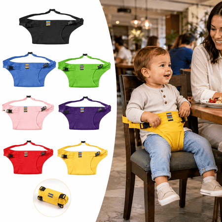 Baby Harness for High Chair, Portable Feeding Safety Seat Belt with Adjustable Straps, Foldable Baby Booster Harness for Toddler Dining Travel Restaurant Home Use, Black