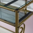 thumbnail image 2 of Linon Bonview 2-Piece Vanity Set, Includes Vanity and Bench, Antique Gold Finish with Beige Linen Fabric, 2 of 16