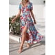 thumbnail image 5 of Vestido PRETTYGARDEN Mujer Boho Floral Maxi Cruzado XL, 5 of 7