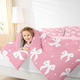 thumbnail image 4 of Homewish Princess Pink Bowknot Bedding Comforter Set for Kids, Cartoon Cute Ribbon Twin Comforter Sets, Bow-tie Theme Reversible Bedding Set, Lightweight Room Decor, 2pcs, 4 of 8