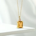thumbnail image 4 of 18K Yellow Gold Plated Silver Yellow Citrine and Pink Lab Grown Diamond Pendant Necklace for Women (2.94 Cttw, Gemstone November Birthstone, Emerald Cut 10X8MM with 18 inch Silver Chain), 4 of 4