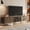 95" - Walnut, variant on CHIC HOUSE 95" Extra Long TV Stand for 85/90/98/100" TVs with LED Light, Mid-Century Modern Entertainment Center with Storage Shelves & Sliding Tambour Door, Walnut
