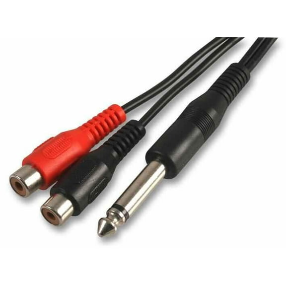 PRO SIGNAL 6.35mm (1/4") Mono Jack Plug to 2x Phono (RCA) Sockets Lead, 500mm