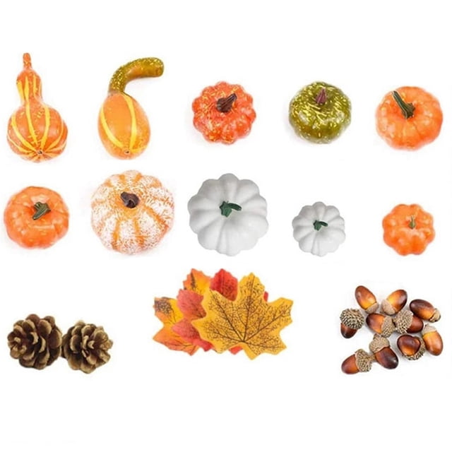 Ensemble de Citrouilles Artificielles Réalistes Décor de Citrouilles Fausses Réalistes pour Halloween