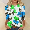 thumbnail image 1 of Ounisa T-Shirts à Manches 3/4 pour Femmes Col Rond Mode Décontractée Quotidienne Imprimé Tissu Doux Respirant Printemps 2026 Quotidien Décontracté Confortable Élégant Tendance Hauts P-2TG, 1 of 4