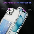thumbnail image 6 of for iPhone 15 Plus Case Wallet Clear, with Credit Card Holder ID Card Slot Drop Protection Shockproof Anti-Scratch Transparent Cover for Women Men for iPhone 15 Plus, Clear, 6 of 8