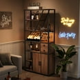 thumbnail image 3 of Kojooin Wine Bar Cabinet with LED Lights and Storage, Liquor Cabinet with Power Outlets and Wine Rack, 3 of 9