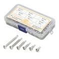 thumbnail image 2 of Kit de Vis Auto-Perceuse, 6 Spécifications Force de Maintien 140PCS en Acier Inoxydable Multifonctionnelle Tête Ronde Croix Vis pour le Travail du Bois pour la Réparation de Machines, 2 of 8