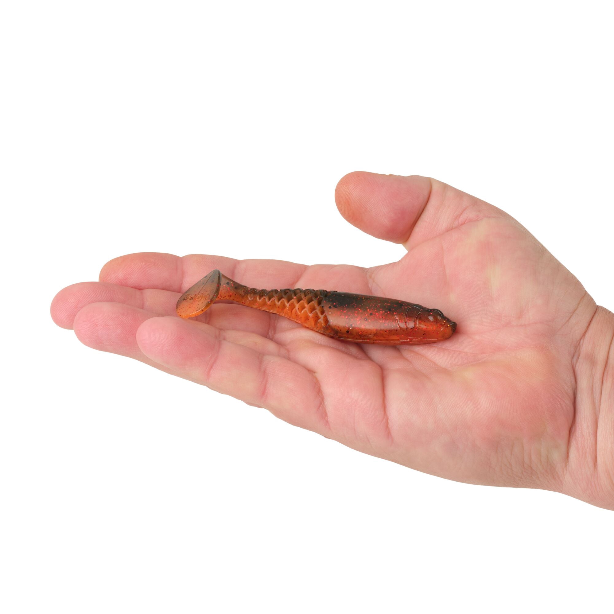Berkley PowerBait® Paddlin' PowerStinger, 4.25 in, Swimbaits - Paddle Tail, Watermelon Copper/Orange w/Red (5 Count)