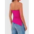 thumbnail image 2 of Top Bandeau PRETTYGARDEN Sin Tirantes Fruncido Rojo Rosa XL, 2 of 6