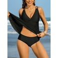 thumbnail image 4 of Sociala Double Straps Swim Tops for Womens Loose Fit Tankini Tops UPF50+ V Neck Swimsuit, 4 of 5