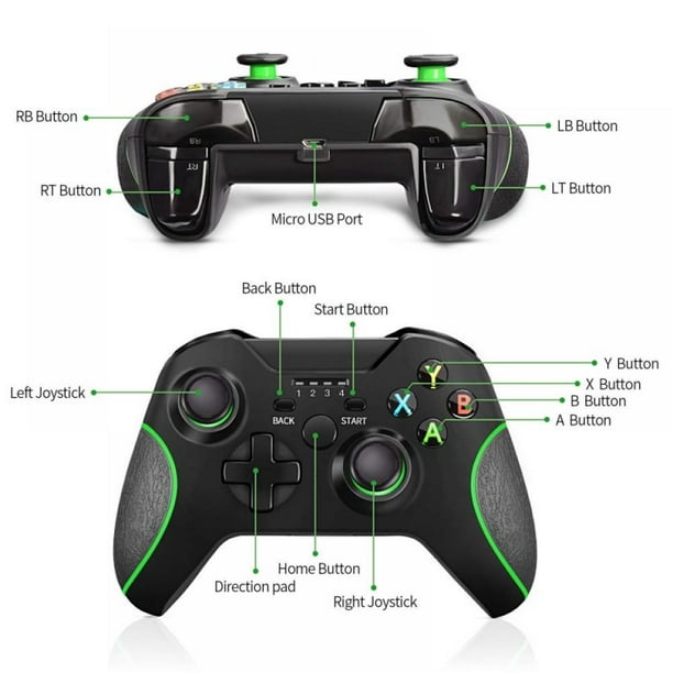 Doe het niet kom artillerie Wireless Controller Enhanced Gamepad For Xbox One/ One S/ One X/ One Elite/  PS3/ Windows 10 | Dual Vibration - Walmart.com