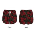 thumbnail image 3 of KLL Rose Pattern Shorts Women,Athletic Shorts High Waisted Running Shorts Pocket Sporty Short Gym Elastic Workout Shorts-X-Large, 3 of 7