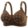 thumbnail image 1 of Bras for Women High End Mom Bra Thin Underwear Without Steel Rings Gathering Underwear for Women Sagging Adjustable Breast Collection and Accessory Bra Plus Size Bra Coffee XXL, 1 of 3