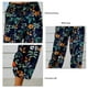 thumbnail image 5 of Pantalones de pierna ancha para mujer, estampado floral, cintura elástica, cierre con cordón, pantalones cortos con puños ceñidos, naranja S, 5 of 6