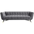 thumbnail image 1 of Modway Adept Contemporary Mid-Century Modern Performance Velvet Upholstered Tufted Sofa in Gray Grey, 1 of 3