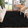 thumbnail image 1 of LAICAIW Rugs for Living Room 10x12 Black Fur Rug Faux Sheepskin Rug Large Rug Fuzzy Rug Shag Rug Fluffy Rug for Bedroom Sofa Office Rectangle Rug, 1 of 6