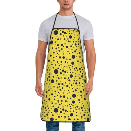 

Lukts Blue Spots Print Unisex Tie-Up Aprons Bibs for Chef Kitchen Grill Beverage Shop
