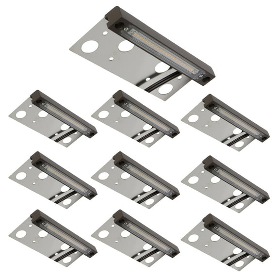 10-Pack GKOplus UL Listed Hardscape Light, Paver Wall Light, 6.8 Inches Long, Integrated 4W 2700K LED Light Source, LED Step Light, Solid Powder Coated Die-cast Aluminum Housing, Low Voltage 12V AC/DC