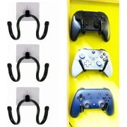 3 Pack Universal Self-Adhesive Game Controller Wall Mount Storage Organizer Stand Holder Hanger for Xbox One PS4 Switch Pro Controller,Headphone,Cables,etc - No Drilling, , Stick on