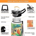 thumbnail image 3 of Motivational Water Bottle 32 oz with Straw, BPA Free Reusable Fitness Sport Bottle Perfect for Travel, School, Outdoors, and Gym Artoon Parrots, 3 of 6