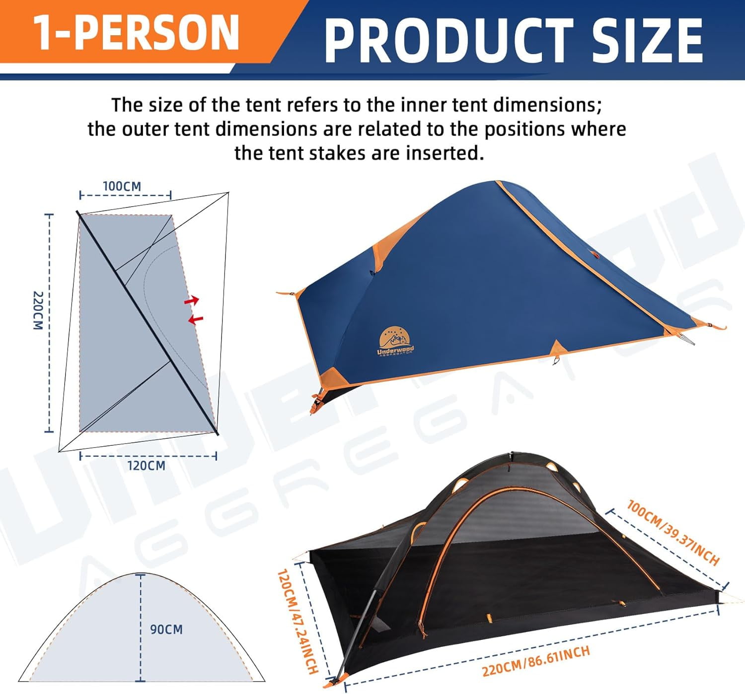 1 Person Backpacking Tent for Camping - Aegis Ultralight Waterproof Outdoor One Person Tent