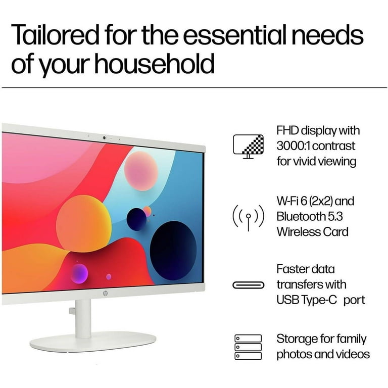 HP All-in-One Desktop Computer 22 Inch FHD Display 32GB DDR5 RAM