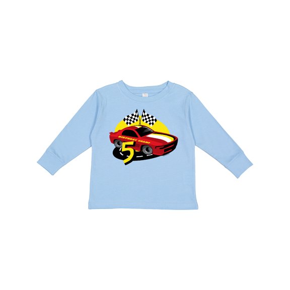 Inktastic Race Car 5th Birthday Boys Long Sleeve Toddler T-Shirt