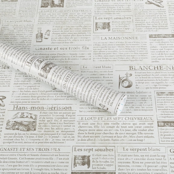 Abyssaly White Newspaper Wallpaper, 17.7" x 78.7" Peel and Stick, Self-Adhesive Removable Contact Paper for Home Decor, Wall Covering, and Furniture Update