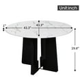 thumbnail image 2 of Harper & Bright Designs Round Dining Table for 4, Modern Kitchen Table with Faux Marble Top, Minimalist White Dinette Table, 2 of 11
