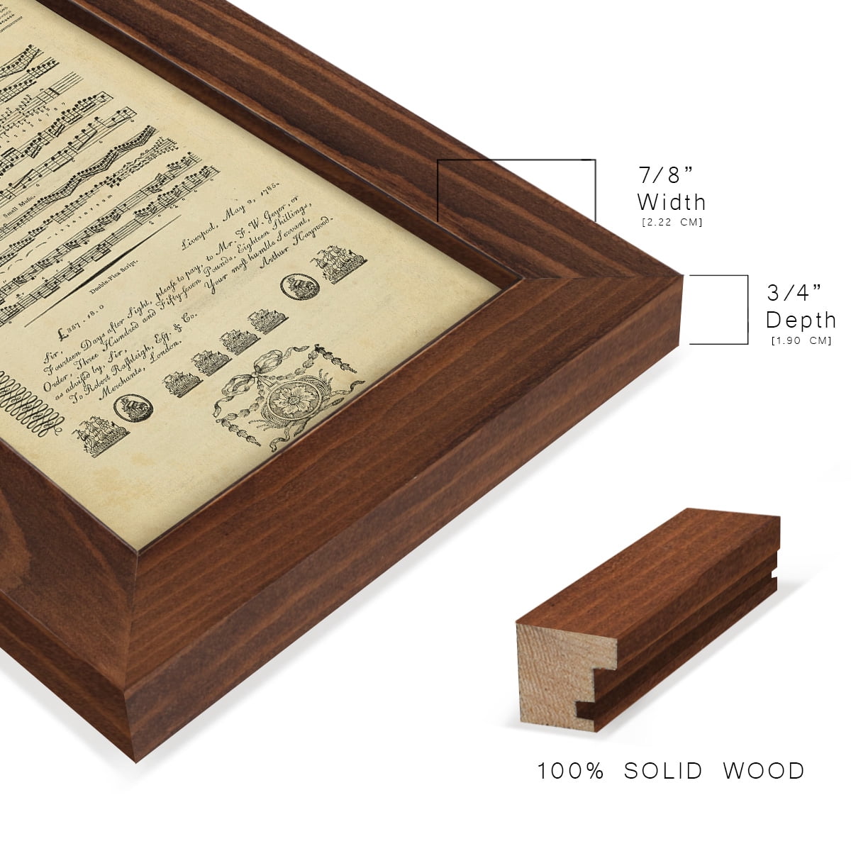 Deckled Encyclopediae V (AS) -Framed Print w/glass-Chestnut