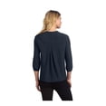 thumbnail image 2 of MERCER+METTLE Women's Stretch Crepe 3/4-Sleeve Blouse | Women's Lightweight Dressy Top, Business Casual Shirt for Work - Night Navy 4XL, 2 of 7