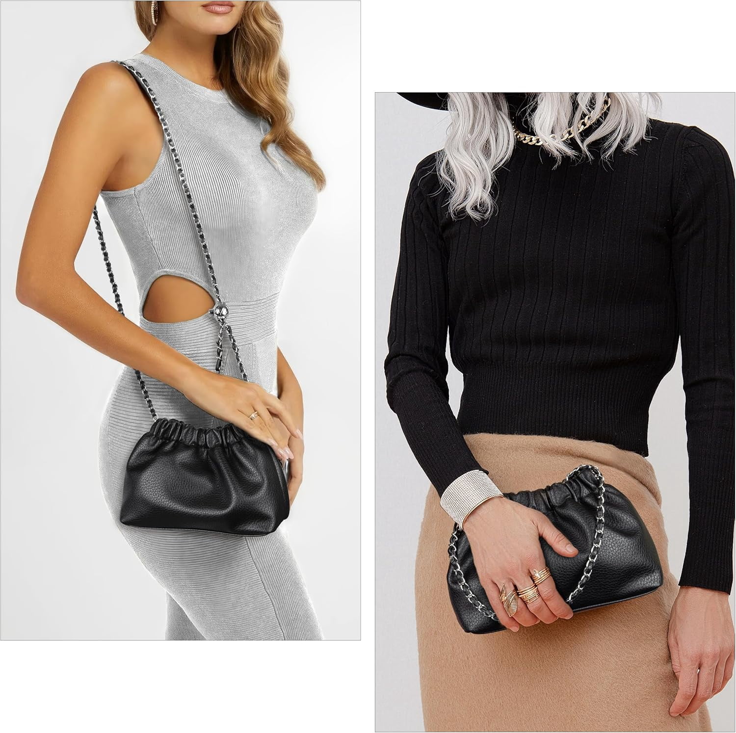 Small Crossbody Bag For Women Trendy.Dumpling Bag Clutch Purse For Women Evening Bag Cloud Purse Vegan Leather Hobo Bag