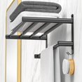 thumbnail image 1 of Caximsy Barra De Toalla Ajustable Negra Para Montaje En Pared De Baño Toallero De Ducha Adhesivo De 17-30,7 Pulgadas Toalleros De Baño De Acero Inoxidable Para Inodoro Cocina Colgador De Toalla Doble, 1 of 5
