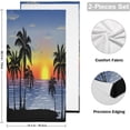 thumbnail image 2 of Exotic Tropical Landscape Kitchen Hand Towels, Sea Beach Sunset Fingertip Bath Towels Ultra Soft and Absorbent, Decorative Face Towels Dish Washcloths, 2 PCS, 28.3"x 14.4", 2 of 5