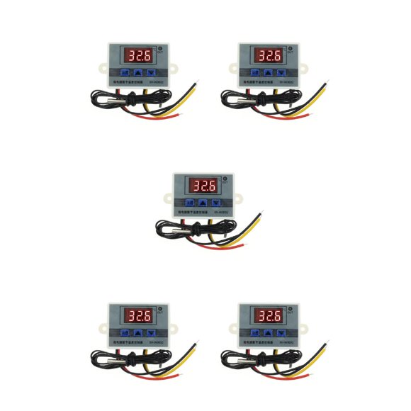 maskred Thermomètre Thermostat Numérique Contrôleur de Température Régulateur d'Humidité Contrôle de Refroidissement Interrupteur Automatique Hygromètre 24V 5Ensemble
