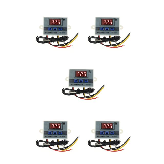 Maoww Thermomètre Contrôleur de Température à Écran LED 50/60Hz Régulateur d'Humidité Contrôle de Refroidissement Hygromètre Multifonction 24V 5Ensemble