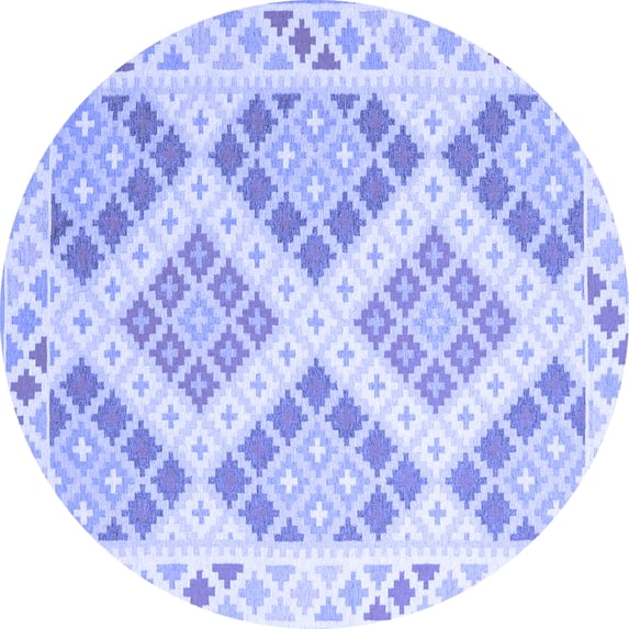 Ahgly Company Indoor Round Southwestern Blue Country Area Rugs, 7' Round