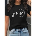 thumbnail image 2 of Women Christian T-Shirt Jesus Graphic Shirt Casual Crew Neck Top, 2 of 6