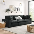 thumbnail image 2 of Modular Deep Sofa, Black, Fabric, Modern Contemporary, Living Lounge Cafe Room Hotel Lobby Hospitality, 2 of 10