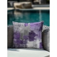thumbnail image 4 of Outdoor Pillows Waterproof, Purple Grey Bedding Throw Pillows with Insert for Couch Sofa Bed, Modern Oil Painted Abstract Art Aesthetics 16x16 Inch Pillowcases Decorative Patio Pillow Set of 1, 4 of 8