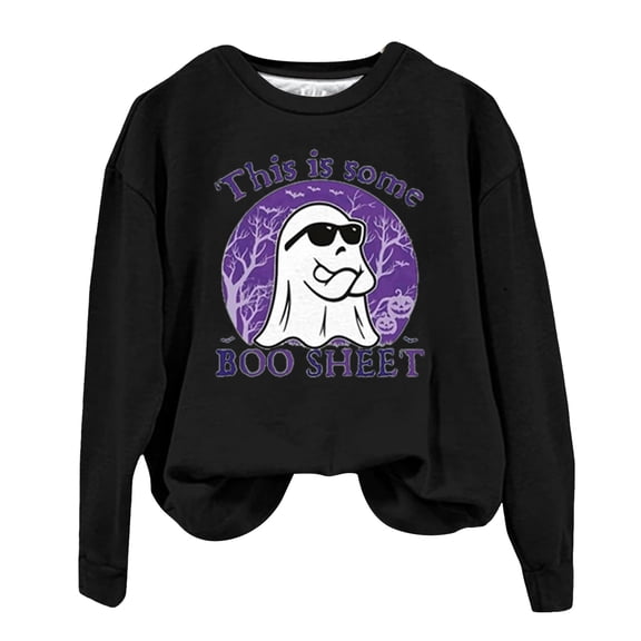 Towmus Halloween Sweatshirts for Women Funny Pumpkin Sweater Cute Coffee Graphic Pullover Shirts