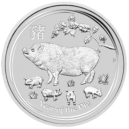 - 2019 Year of the Pig 10 oz Silver Coin - Perth Mint Lunar Series II