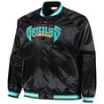thumbnail image 2 of Men's Mitchell & Ness Black Vancouver Grizzlies Big & Tall Hardwood Classics Wordmark Satin Raglan Full-Zip Jacket, 2 of 3